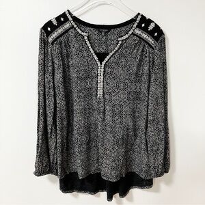 Lucky Brand | Black Peasant Blouse 2X